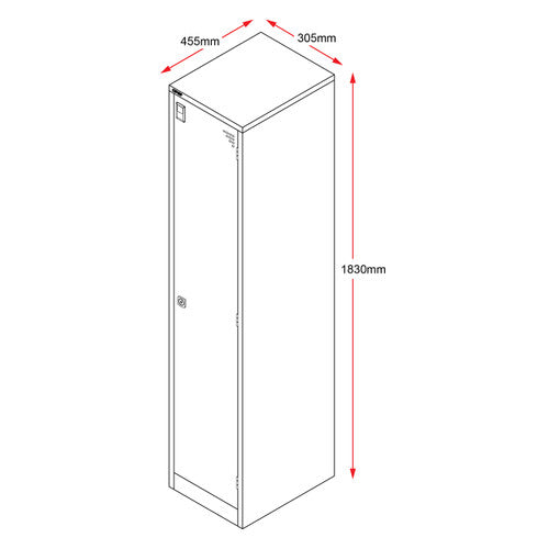 Rapidline Go 2 Door Steel Locker 305 x 455 x 1830mm White