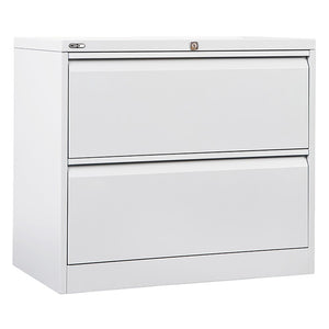 Rapidline Go Heavy Duty Lateral Filing Cabinet Two Drawer White Satin
