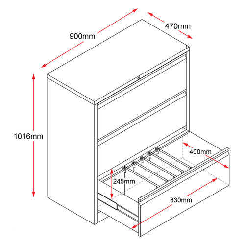 Rapidline Go Heavy Duty Lateral Filing Cabinet Three Drawer White Satin