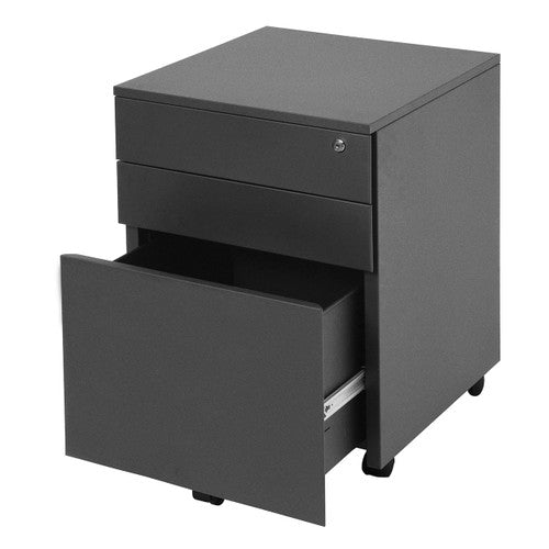 Rapidline Go Steel Mobile Pedestal 3 Drawer Graphite