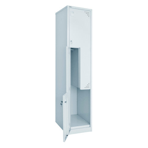Rapidline Go Step Door Steel Locker 380 x 455 x 1830mm Silver Grey