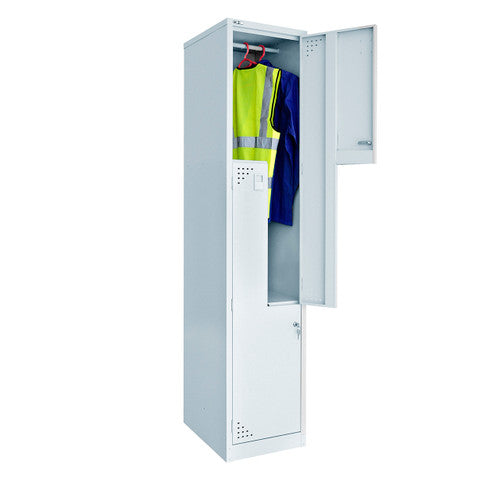 Rapidline Go Step Door Steel Locker 380 x 455 x 1830mm Silver Grey