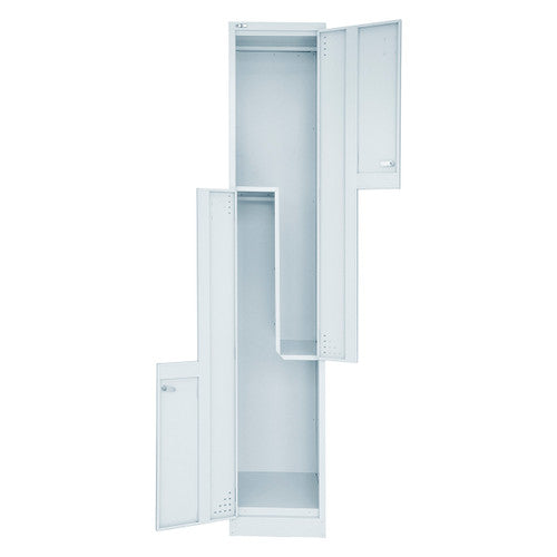 Rapidline Go Step Door Steel Locker 380 x 455 x 1830mm Silver Grey