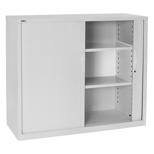 Rapidline Go Tambour Door Cupboard with 2 Shelves 1200 x 1016 x 473mm White