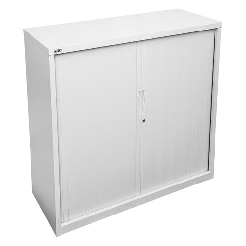 Rapidline Go Tambour Door Cupboard with 2 Shelves 1200 x 1200 x 473mm  White
