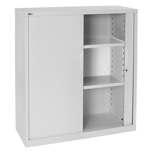 Rapidline Go Tambour Door Cupboard with 2 Shelves 1200 x 1200 x 473mm  White