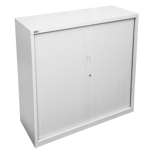 Rapidline Go Tambour Door Cupboard with 2 Shelves 900 x 1200 x 473mm White