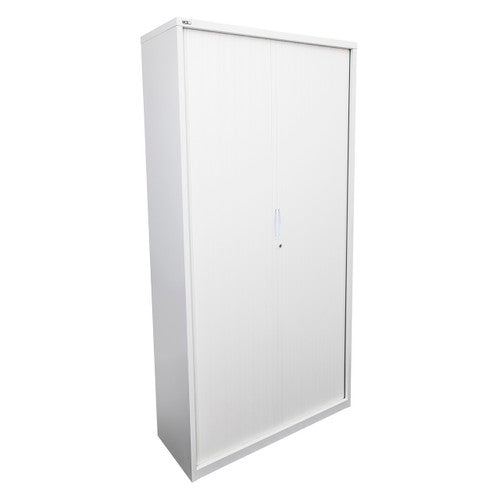 Rapidline Go Tambour Door Cupboard with 5 Shelves 1200 x 1981 x 473mm White