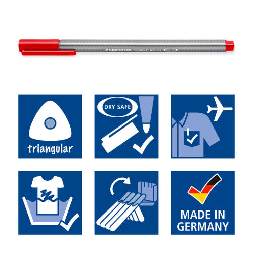 Staedtler Triplus Fineliner Hangsell Box of 15 Assorted Colours 334 C15