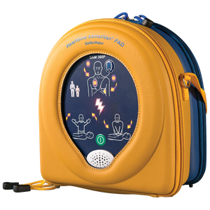 HEARTSINE Samaritan 360P Fully-Automatic Defibrillator showing HeartSine public access AED with fully-automatic shock delivery for untrained lay responder use