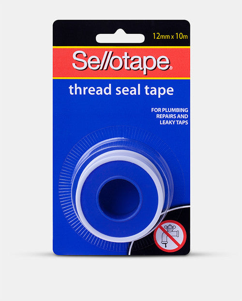 Sellotape Thread Seal Tape 12mm x 10m White Pack of 12 Hangsell