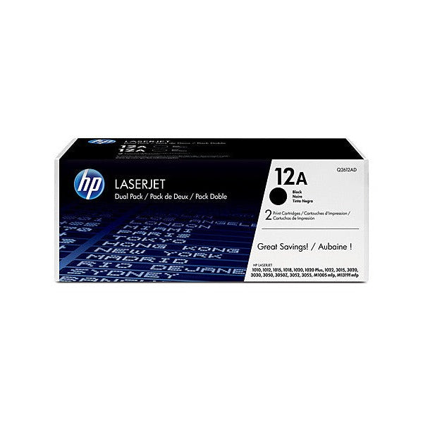 HP 12A Original Black LaserJet Toner Cartridge Twin Pack 2x2000 Pages - image 1