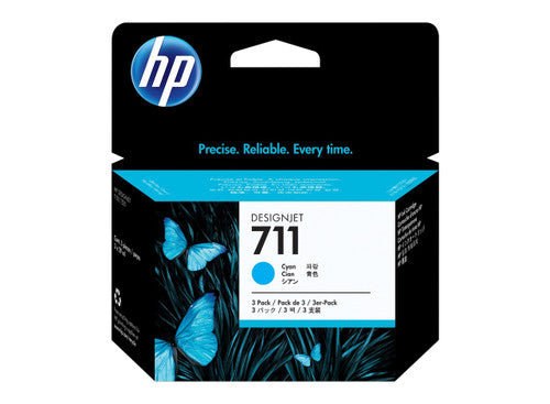 HP 711 DesignJet Ink Cartridges Cyan 29ml Pack of 3