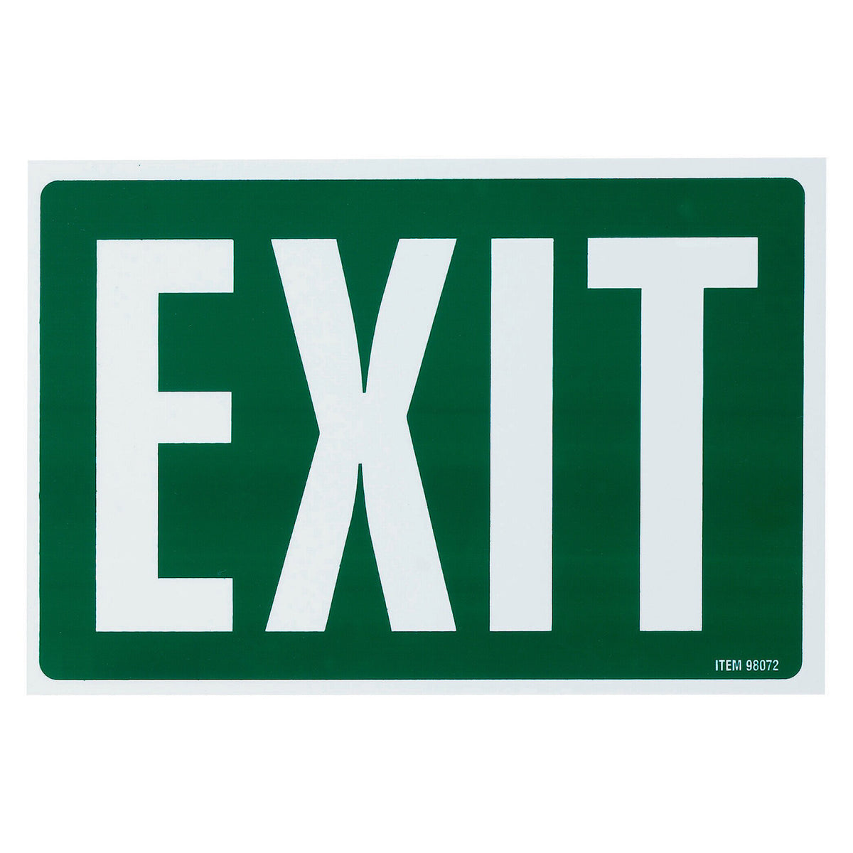 Front facing studio image of the Headline Exit Sign against a white background. The sign features large white EXIT lettering on a green background with a clean rectangular design, ideal for product catalogues and ecommerce listings.