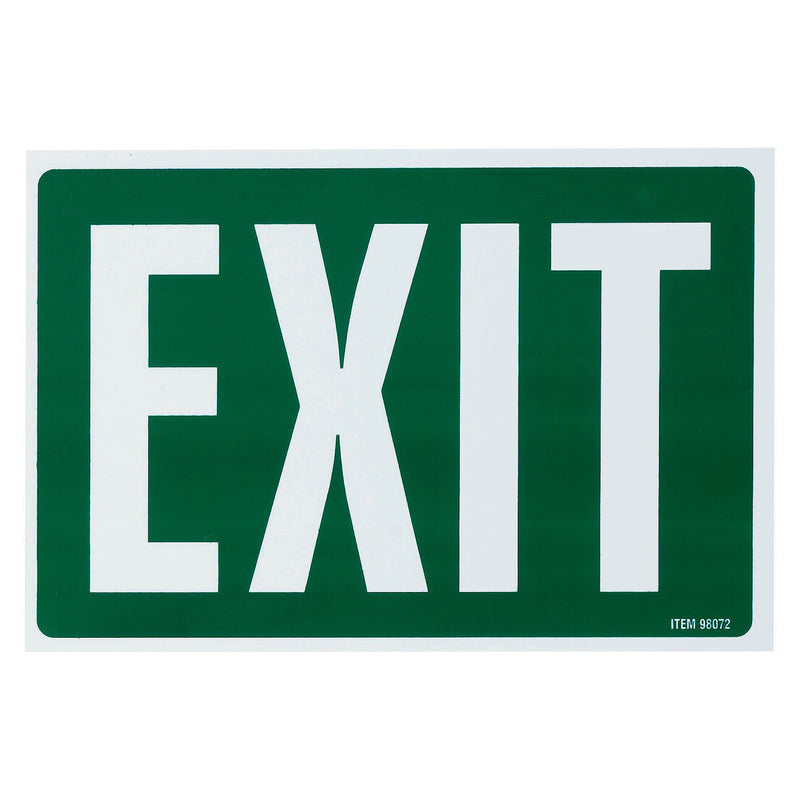Front facing studio image of the Headline Exit Sign against a white background. The sign features large white EXIT lettering on a green background with a clean rectangular design, ideal for product catalogues and ecommerce listings.