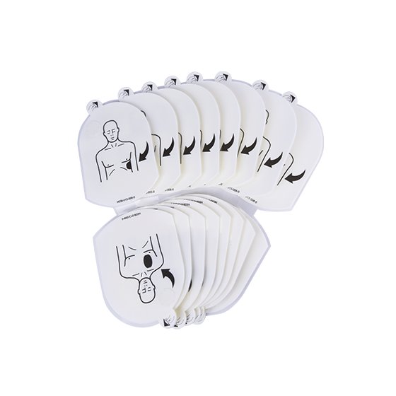 HeartSine Samaritan PAD Trainer Defibrillator Pads pack of 25 showing replacement training electrode pads for AED skills training