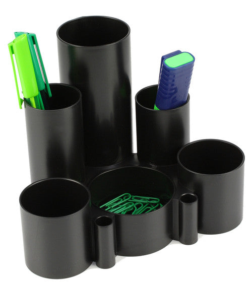 Italplast GreenR Desk Tidy 6 Compartment Black
