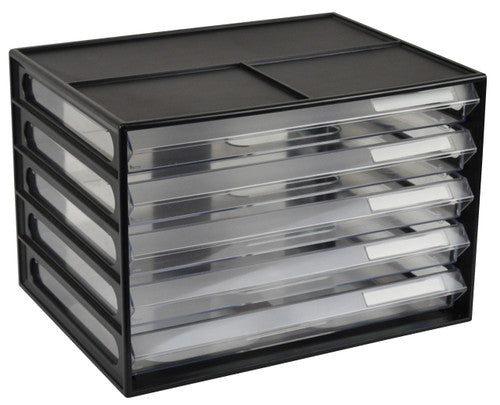 Italplast Document Cabinet 5 Drawer A4 Black