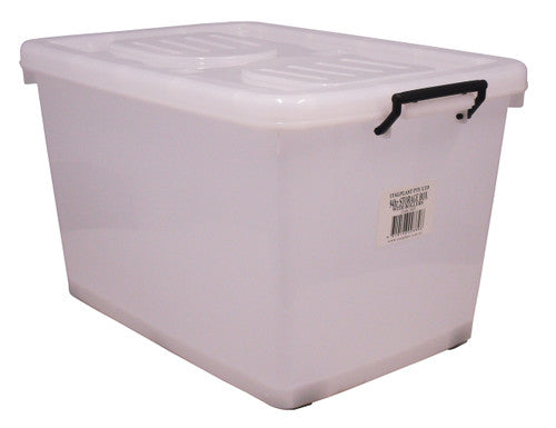 Italplast Storage Box with Rollers 94 Litre Clear
