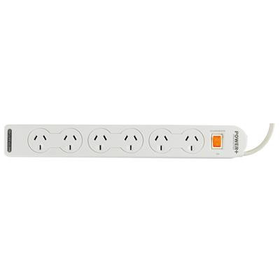 Italplast Power Board 6 Outlet with Master Switch White