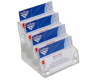 Italplast Business Card Holder 4 Tier Clear