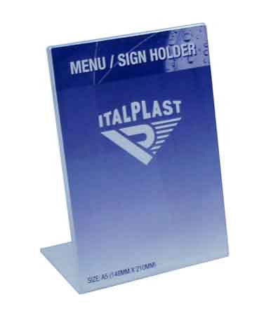 Italplast Menu Holder Single Sided A5 Portrait Clear