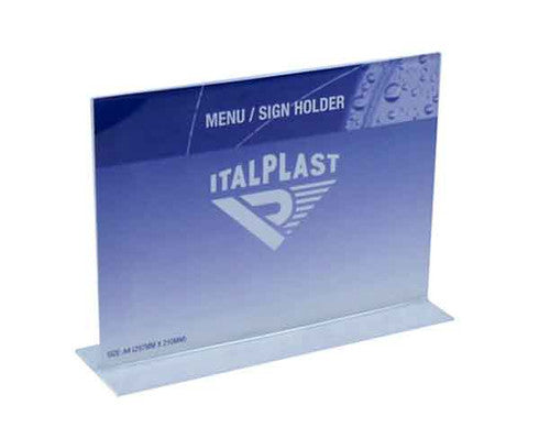 Italplast Menu Holder Double Sided A4 Landscape Clear