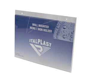 Italplast Sign Holder Wall Mount A4 Landscape Clear