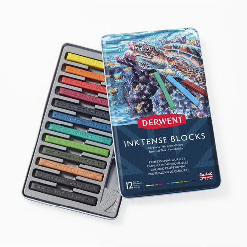 Derwent Inktense Blocks Assorted Tin of 12 Box of 6