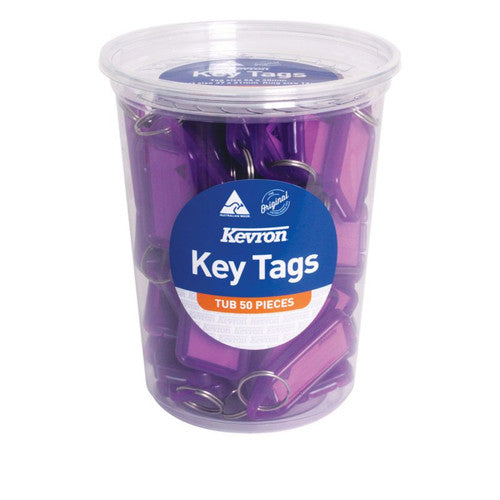 Kevron ID5 Key Tags Lilac Disposable Tub of 50