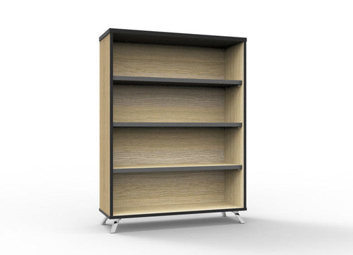 Rapidline Rapid Infinity Bookcase 900 x 315 x 1200mm Natural Oak / Black