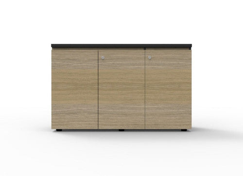 Rapidline Deluxe Infinity Swing 3 Door Cupboard 1200 x 450 x 730mm Natural Oak / Black