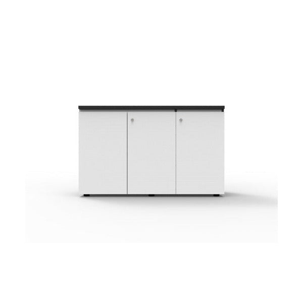 Rapidline Deluxe Infinity Swing 3 Door Cupboard 1500 x 450 x 730mm Natural White / Black