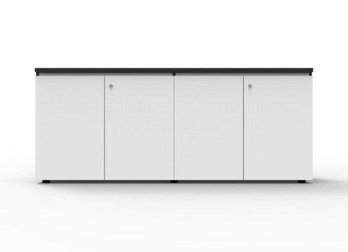 Rapidline Deluxe Infinity Swing 4 Door Cupboard 1800 x 450 x 730mm Natural White / Black