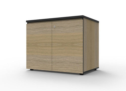 Rapidline Deluxe Infinity Swing 2 Door Cupboard 900 x 600 x 730mm Natural Oak / Black