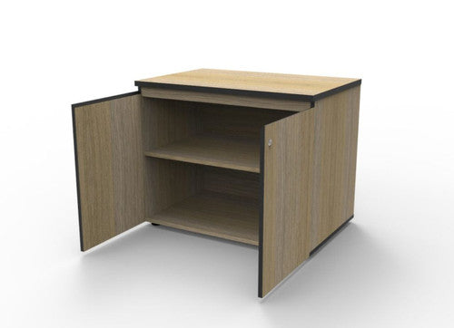 Rapidline Deluxe Infinity Swing 2 Door Cupboard 900 x 600 x 730mm Natural Oak / Black
