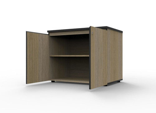 Rapidline Deluxe Infinity Swing 2 Door Cupboard 900 x 600 x 730mm Natural Oak / Black