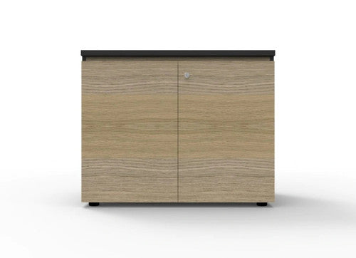 Rapidline Deluxe Infinity Swing 2 Door Cupboard 900 x 600 x 730mm Natural Oak / Black