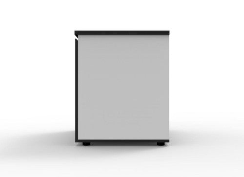 Rapidline Deluxe Infinity Swing 2 Door Cupboard 900 x 600 x 730mm Natural White / Black