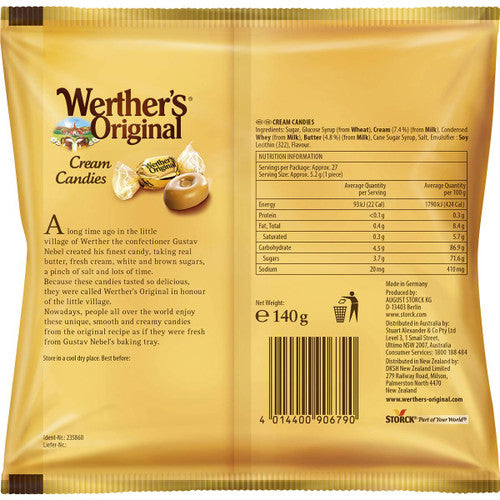 Werthers Original Cream Candies 140g Pack
