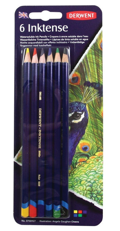 Derwent Inktense Pencils Assorted Blister Pack of 6 Box of 6