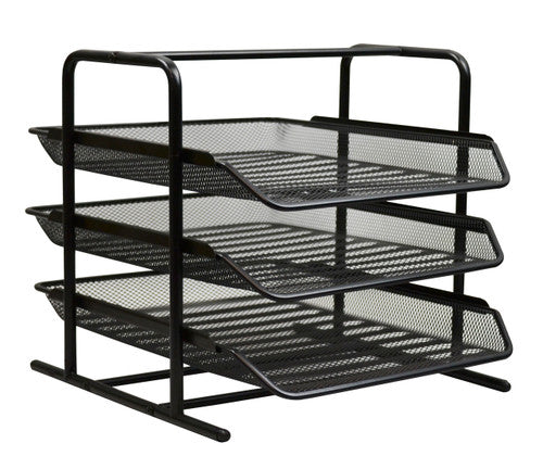 Italplast Wire Mesh Document Tray 3 Tier Black