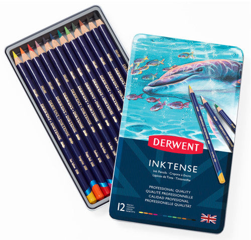 Derwent Inktense Pencils Assorted Tin of 12 Box of 6