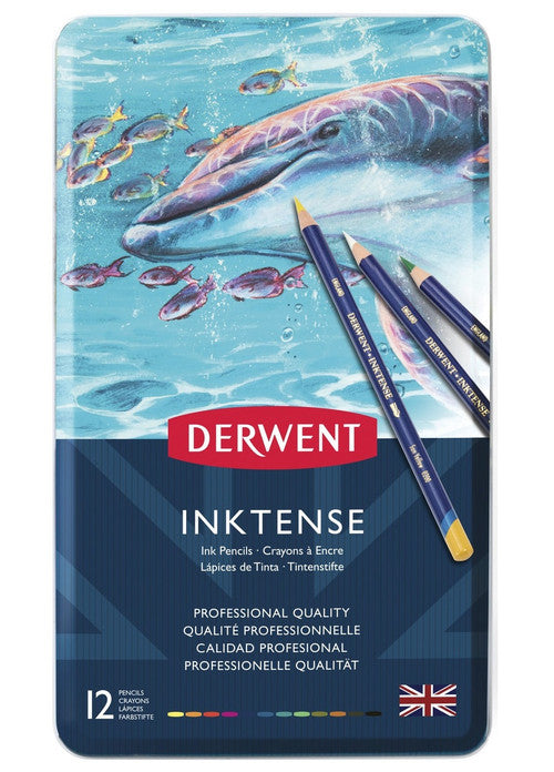 Derwent Inktense Pencils Assorted Tin of 12 Box of 6