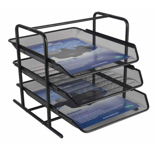 Italplast Wire Mesh Document Tray 3 Tier Black