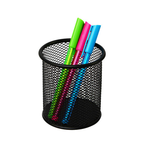 Italplast Wire Mesh Pen and Pencil Cup Black