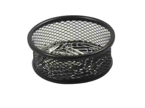Italplast Wire Mesh Paper Clip Holder Black
