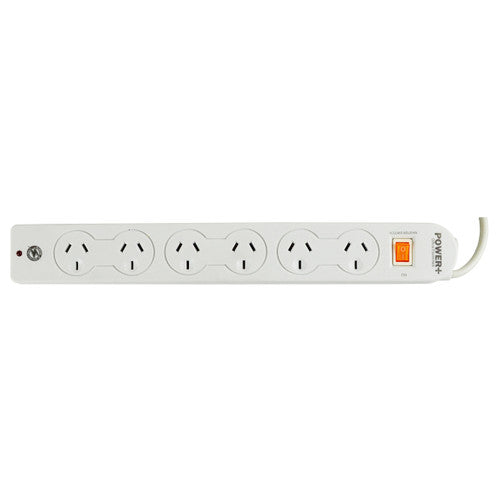 Italplast Power Board 6 Outlet with Master Switch, Surge and Overload White