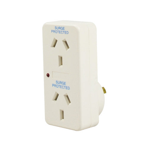 Italplast Double Adaptor with Surge Protection White