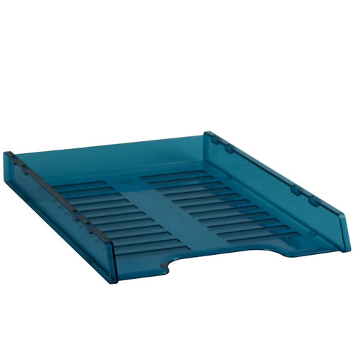 Italplast Slimline Multi-Fit Document Tray A4 Tinted Blue